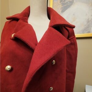 Elegant Red Double-Breasted Cape